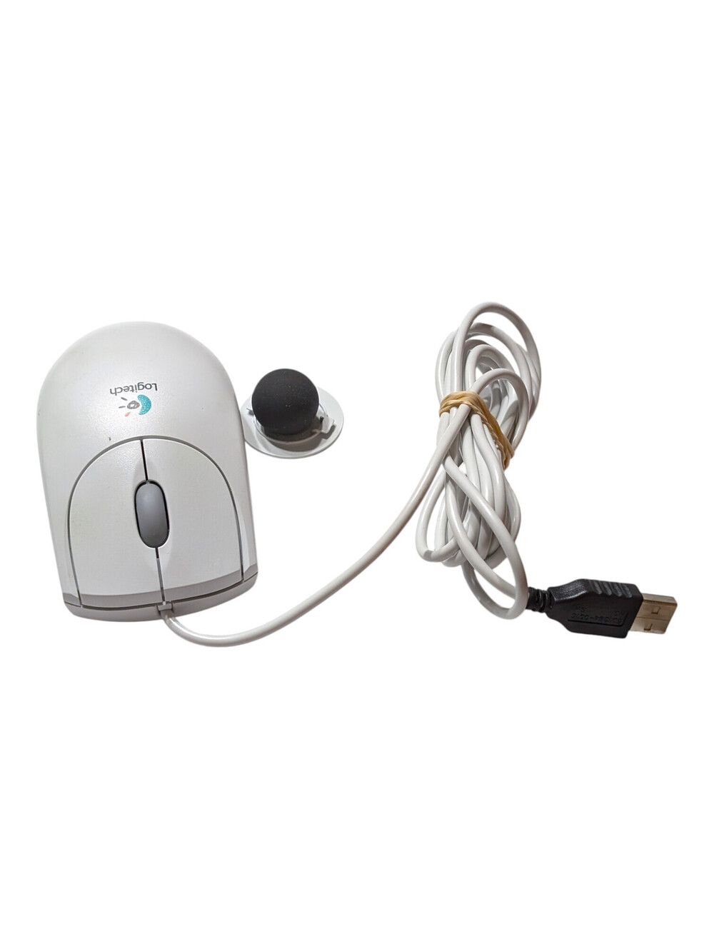 Logitech First Pilot Wheel Mouse M-BE58 USB 2-Button White Vintage